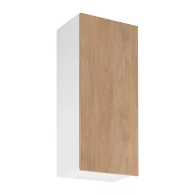 Vysoká horná kuchynská skrinka SALERNO - šírka 45 cm, biela / dub