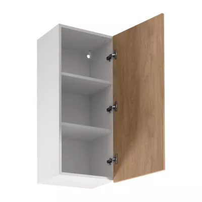 Vysoká horná kuchynská skrinka SALERNO - šírka 45 cm, biela / dub