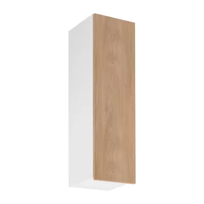 Vysoká horná kuchynská skrinka SALERNO - šírka 30 cm, biela / dub