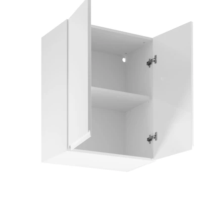 Horná dvojdverová skrinka ARBOR - šírka 60 cm, lesklá biela / biela