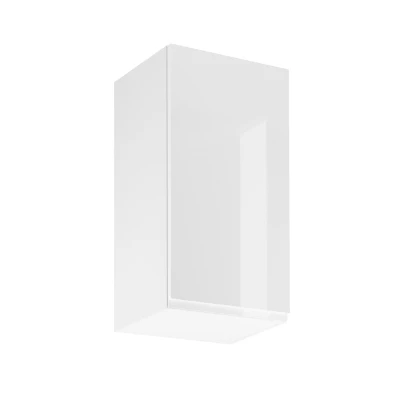 Horná kuchynská skrinka ARBOR - šírka 40 cm, lesklá biela / biela, pravé prevedenie