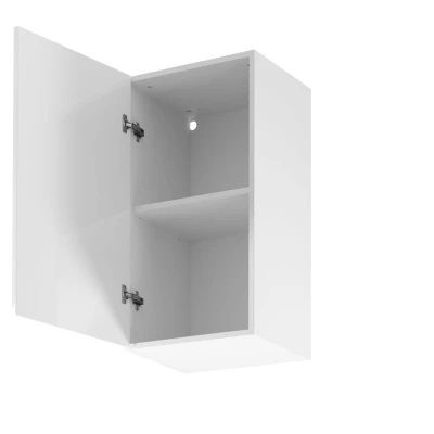 Horná kuchynská skrinka ARBOR - šírka 40 cm, lesklá biela / biela, ľavé prevedenie