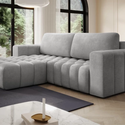 Dizajnová rozkladacia sedacia súprava ZURI - svetlo šedá, ľavý roh