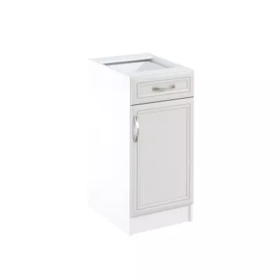 Dolná skrinka so šuplíkom SILVARA - šírka 40 cm, borovica andersen / biela, pravé prevedenie
