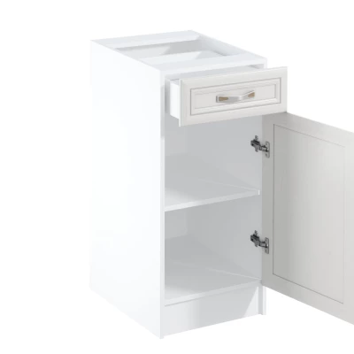 Dolná skrinka so šuplíkom SILVARA - šírka 40 cm, borovica andersen / biela, pravé prevedenie