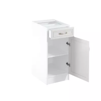 Dolná skrinka so šuplíkom SILVARA - šírka 40 cm, borovica andersen / biela, pravé prevedenie