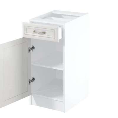 Dolná skrinka so šuplíkom SILVARA - šírka 40 cm, borovica andersen / biela, ľavé prevedenie