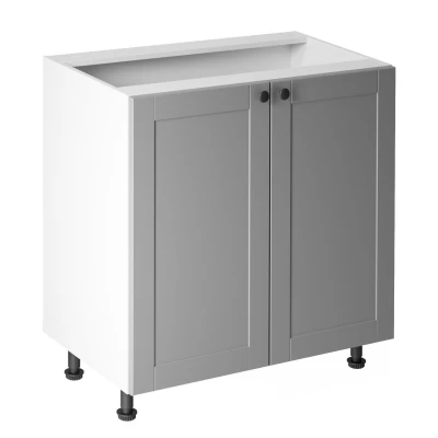 Dolná dvojdverová skrinka LUMEA - šírka 80 cm, šedá / biela
