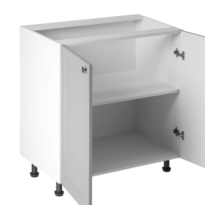 Dolná dvojdverová skrinka LUMEA - šírka 80 cm, šedá / biela