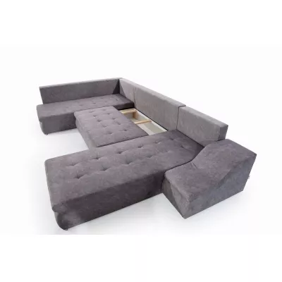 Veľká rozkladacia sedacia súprava AURELIE - čierna / čierna eko koža, pravé prevedenie