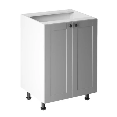 Dolná dvojdverová skrinka LUMEA - šírka 60 cm, šedá / biela