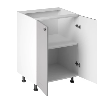 Dolná dvojdverová skrinka LUMEA - šírka 60 cm, šedá / biela