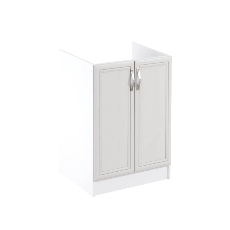 Dvojdverová drezová skrinka SILVARA - šírka 60 cm, borovica andersen / biela
