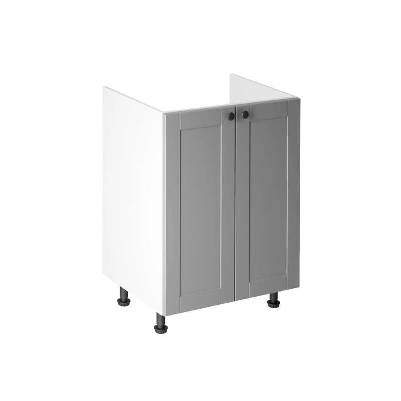 Dvojdverová drezová skrinka LUMEA - šírka 60 cm, šedá / biela
