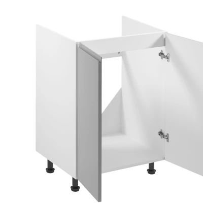 Dvojdverová drezová skrinka ARBOR - šírka 60 cm, lesklá šedá / biela