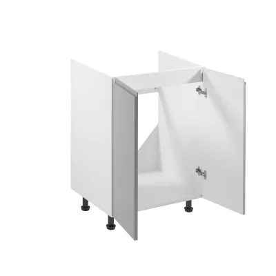Dvojdverová drezová skrinka ARBOR - šírka 60 cm, lesklá šedá / biela