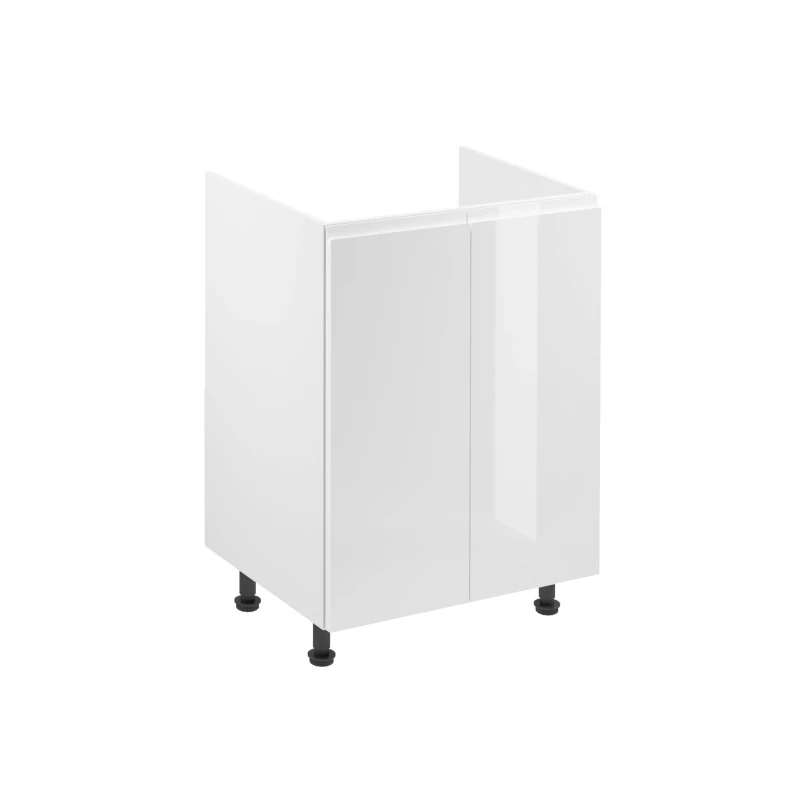 Dvojdverová drezová skrinka ARBOR - šírka 60 cm, lesklá biela / biela