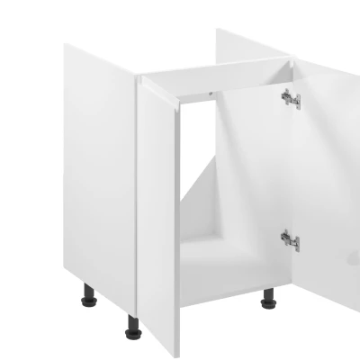 Dvojdverová drezová skrinka ARBOR - šírka 60 cm, lesklá biela / biela
