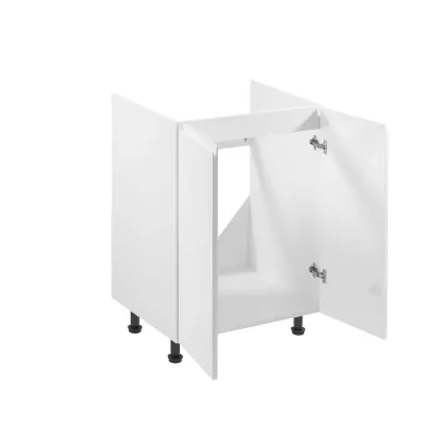 Dvojdverová drezová skrinka ARBOR - šírka 60 cm, lesklá biela / biela