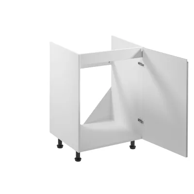 Dolná drezová skrinka ARBOR - šírka 60 cm, lesklá šedá / biela, pravé prevedenie