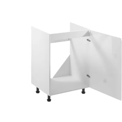 Dolná drezová skrinka ARBOR - šírka 60 cm, lesklá biela / biela, pravé prevedenie
