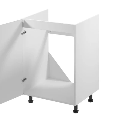 Dolná drezová skrinka ARBOR - šírka 60 cm, lesklá šedá / biela, ľavé prevedenie