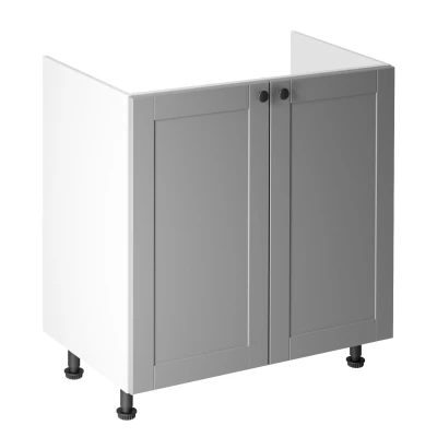Dvojdverová drezová skrinka LUMEA - šírka 80 cm, šedá / biela