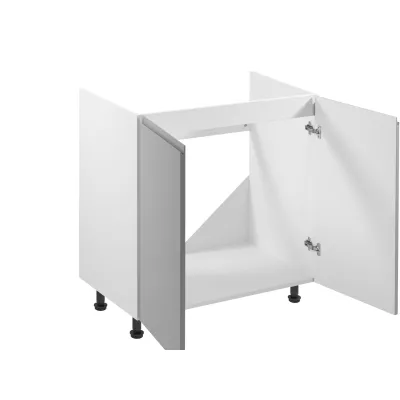 Dvojdverová drezová skrinka ARBOR - šírka 80 cm, lesklá šedá / biela