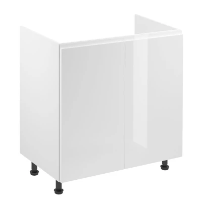 Dvojdverová drezová skrinka ARBOR - šírka 80 cm, lesklá biela / biela