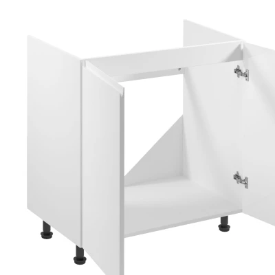 Dvojdverová drezová skrinka ARBOR - šírka 80 cm, lesklá biela / biela