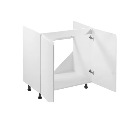 Dvojdverová drezová skrinka ARBOR - šírka 80 cm, lesklá biela / biela