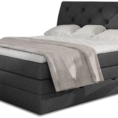 Boxspringová posteľ s úložným priestorom 160x200 VORVIRO - tmavo šedá