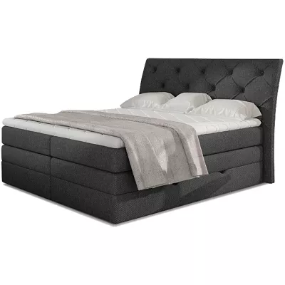 Boxspringová posteľ s úložným priestorom 160x200 VORVIRO - tmavo šedá
