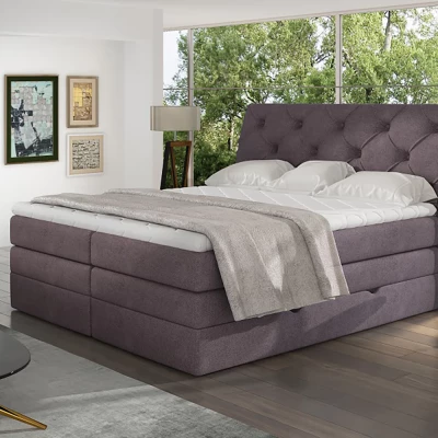 Boxspringová posteľ s úložným priestorom 160x200 VORVIRO - svetlo fialová