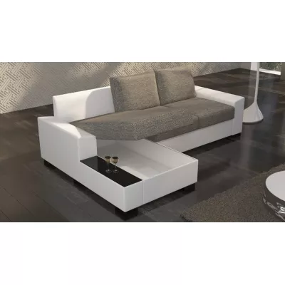 Rohová rozkladacia sedacia súprava ALESSIA - svetlo šedá / čierna, ľavý roh