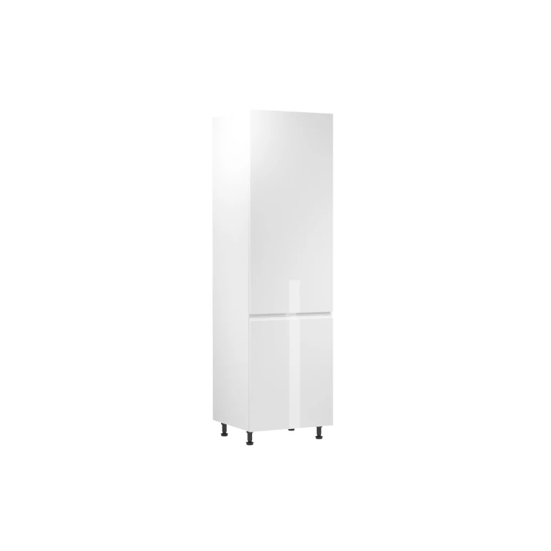 Skriňa na vstavanú chladničku ARBOR - šírka 60 cm, lesklá biela / biela, pravé prevedenie