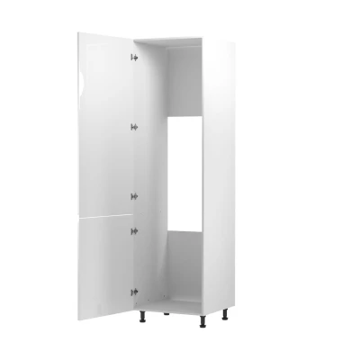 Skriňa na vstavanú chladničku ARBOR - šírka 60 cm, lesklá biela / biela, ľavé prevedenie