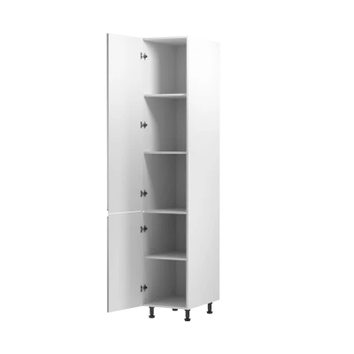 Potravinová skriňa ARBOR - šírka 40 cm, lesklá šedá / biela, ľavé prevedenie