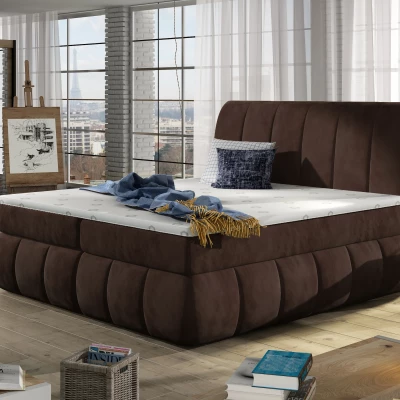Kontinentálna posteľ s úložným priestorom 160x200 ARVITO - tmavo hnedá