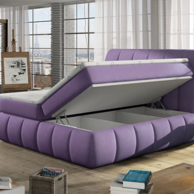 Kontinentálna posteľ s úložným priestorom 160x200 ARVITO - ružová