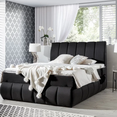 Kontinentálna posteľ s úložným priestorom 160x200 ARVITO - čierna 2