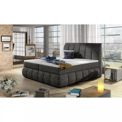 Kontinentálna posteľ s úložným priestorom 160x200 ARVITO - čierna 1