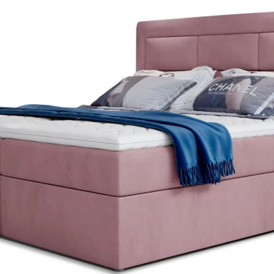 Boxspringová posteľ s úložným priestorom 160x200 TERIVO - ružová