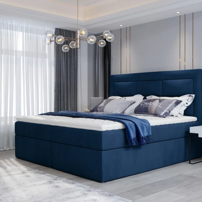 Boxspringová posteľ s úložným priestorom 160x200 TERIVO - modrá
