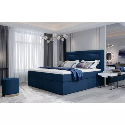 Boxspringová posteľ s úložným priestorom 160x200 TERIVO - modrá