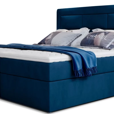 Boxspringová posteľ s úložným priestorom 160x200 TERIVO - modrá