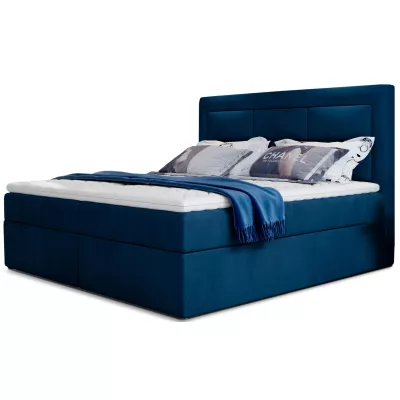 Boxspringová posteľ s úložným priestorom 160x200 TERIVO - modrá
