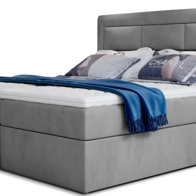 Boxspringová posteľ s úložným priestorom 160x200 TERIVO - popolavá