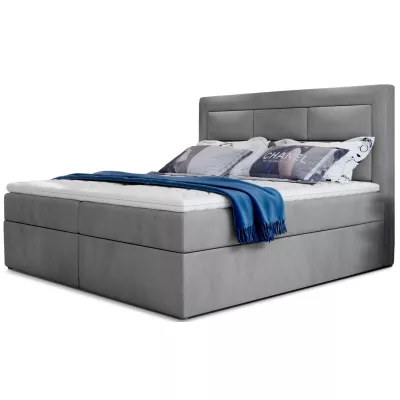 Boxspringová posteľ s úložným priestorom 160x200 TERIVO - popolavá