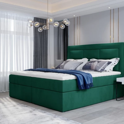 Boxspringová posteľ s úložným priestorom 160x200 TERIVO - zelená